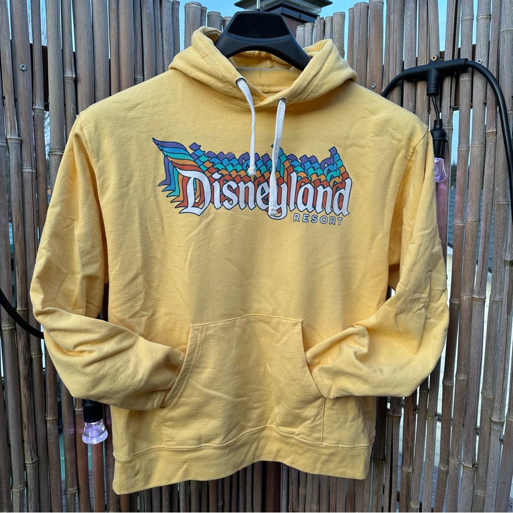 Yellow Retro Disneyland Resort Hoodie Unisex Size M